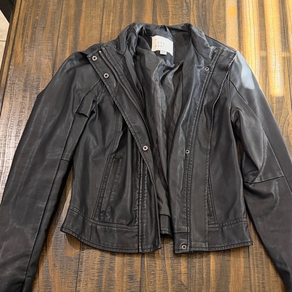 a new day Jackets & Blazers - a new day Charcoal Leather Jacket